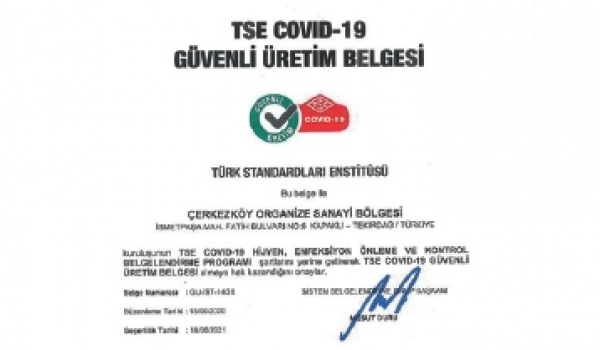 ÇOSB firmaları Güvenli Üretim Belgesi’ni almaya devam ediyor