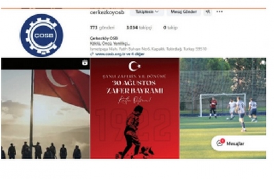 ÇOSB'yi Sosyal Medyada takip edin